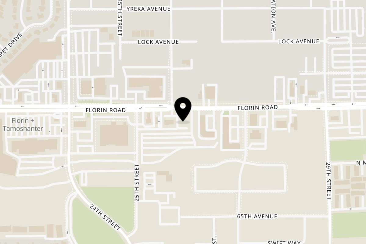 Map showing the location of Adalbertacos Mexican Food Sacramento on 2474 Florin Rd in Sacramento